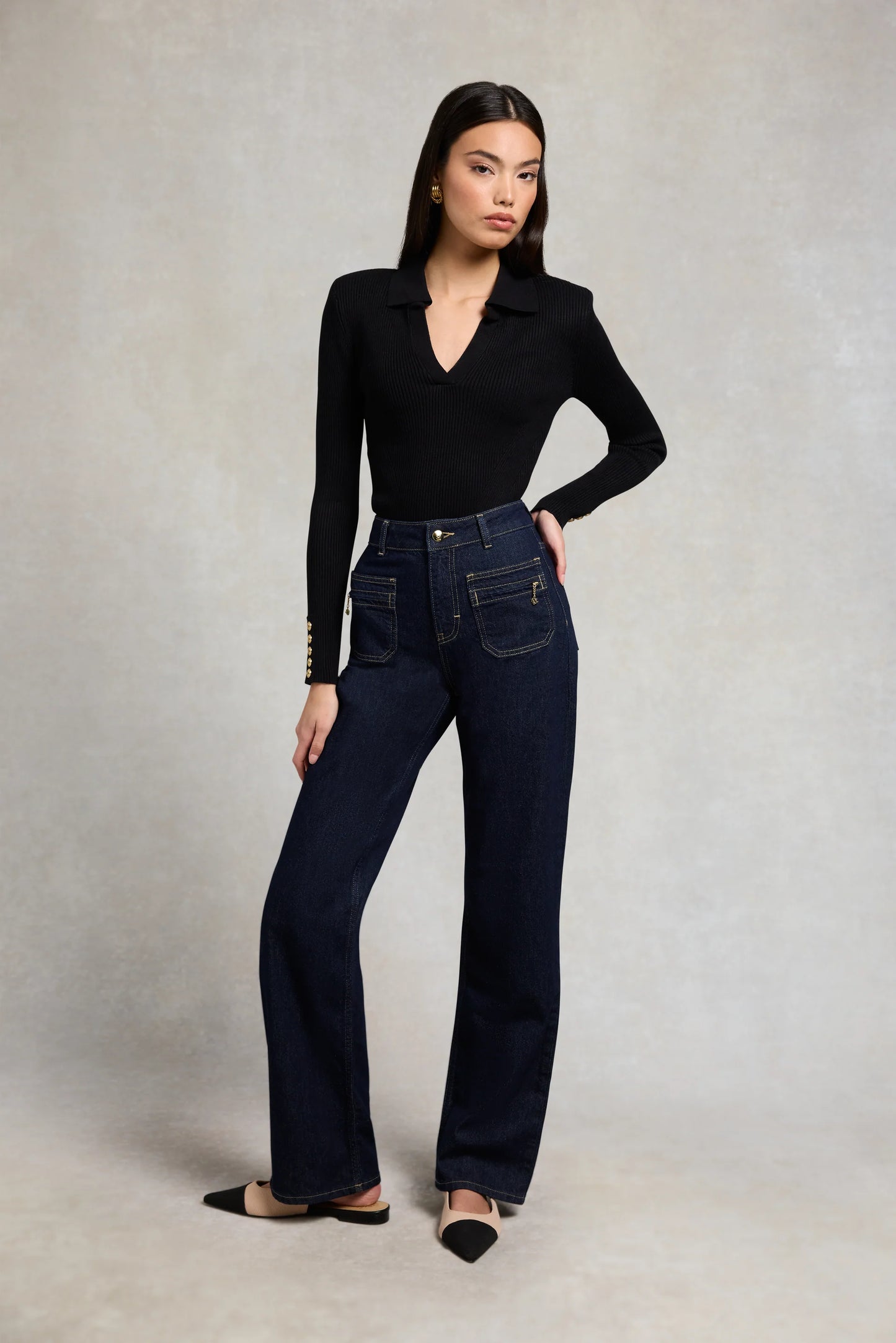 V-Neck Rib Top