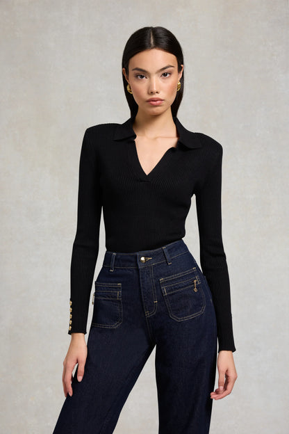 V-Neck Rib Top