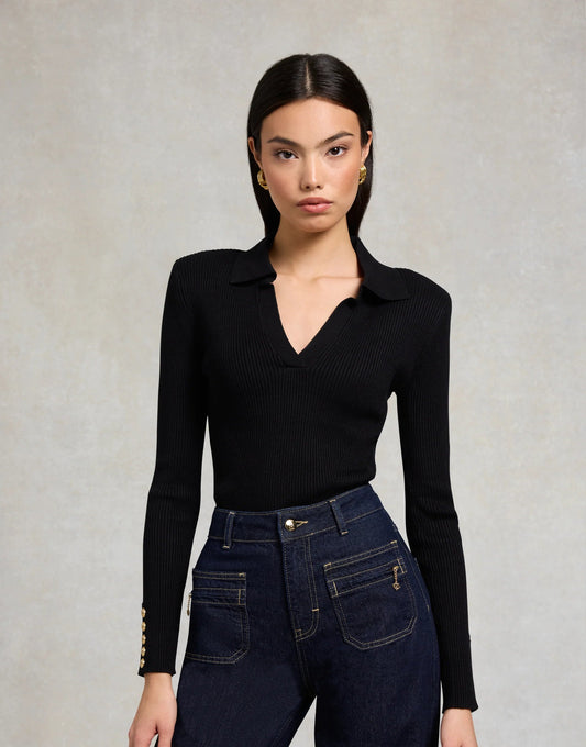 V-Neck Rib Top