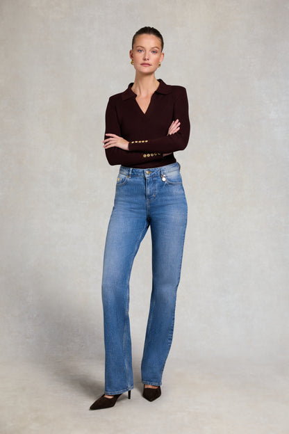 V-Neck Rib Top