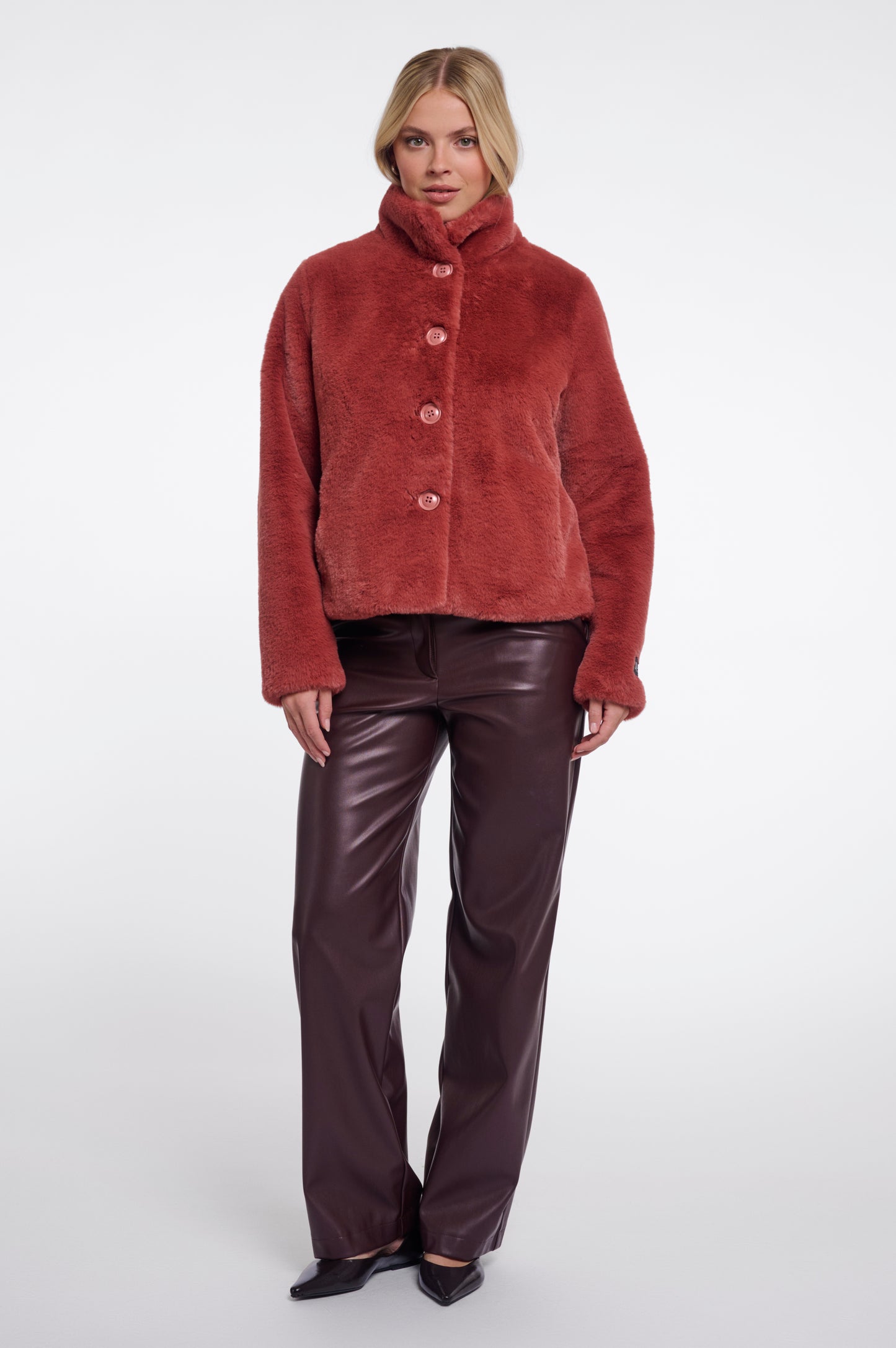 Single Breasted Faux Fur Jacket