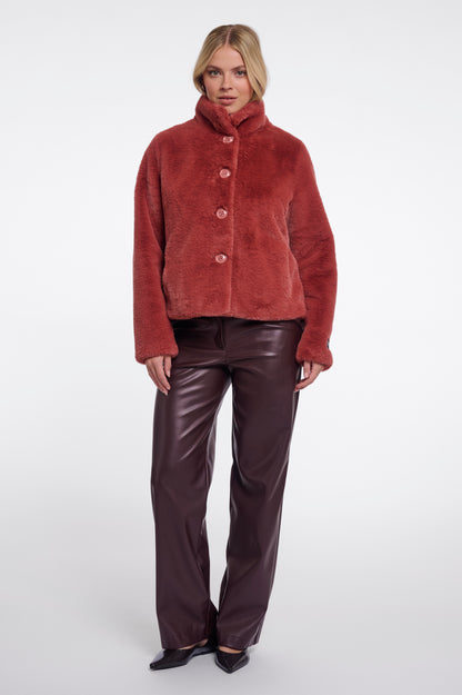 Single Breasted Faux Fur Jacket