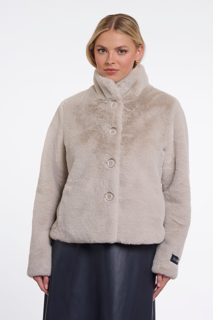 Single Breasted Faux Fur Jacket