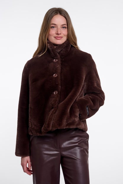 Single Breasted Faux Fur Jacket
