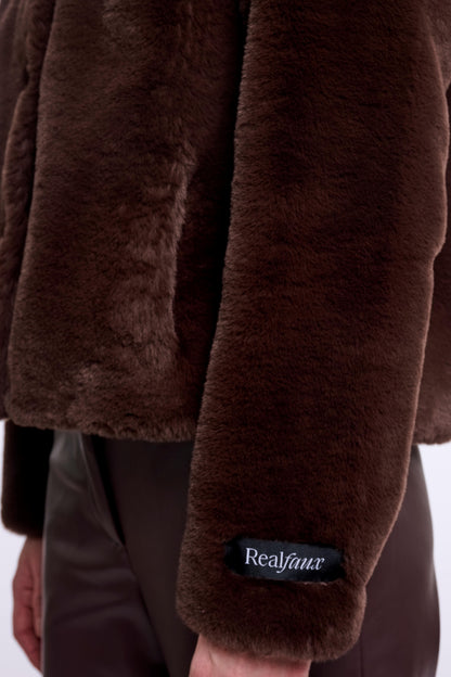 Single Breasted Faux Fur Jacket