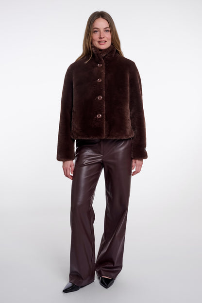 Single Breasted Faux Fur Jacket