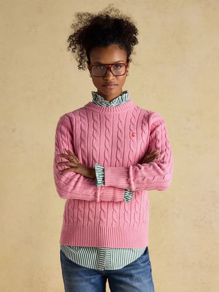 Classic Cable Cotton Crew Neck Jumper