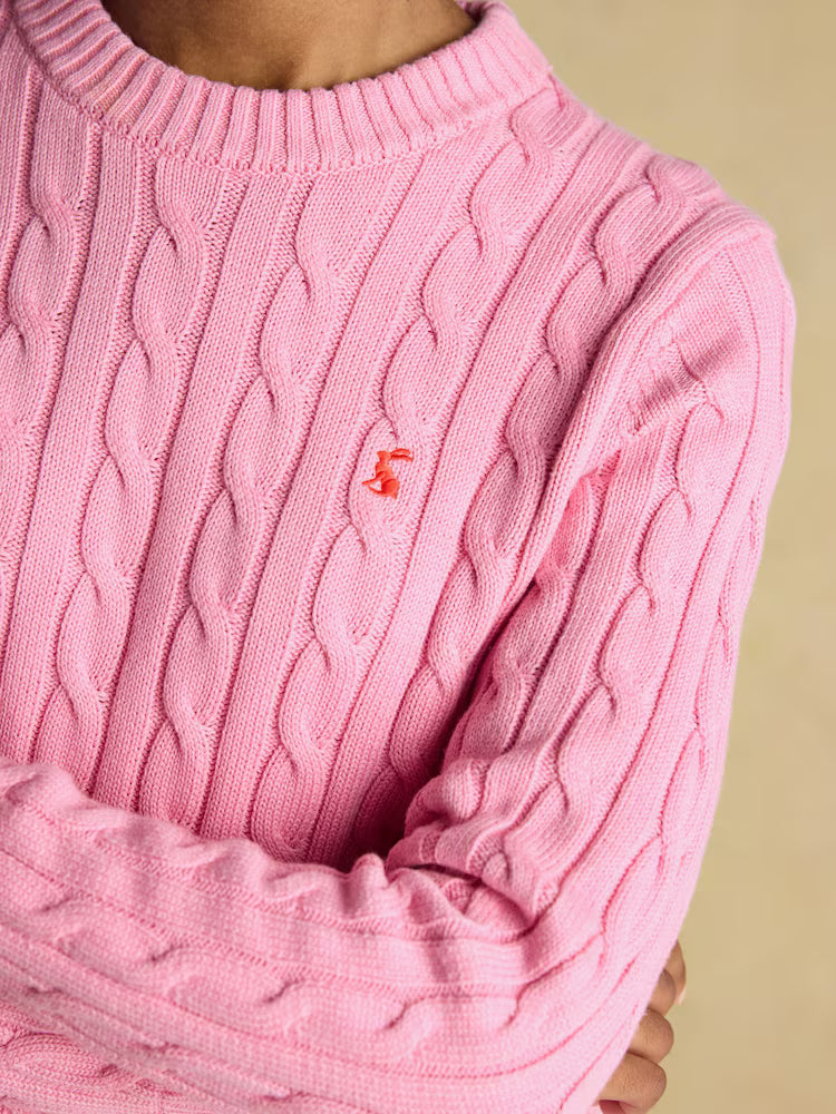 Classic Cable Cotton Crew Neck Jumper