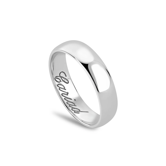 Promises 9ct Solid White Gold 5mm Wedding Ring  