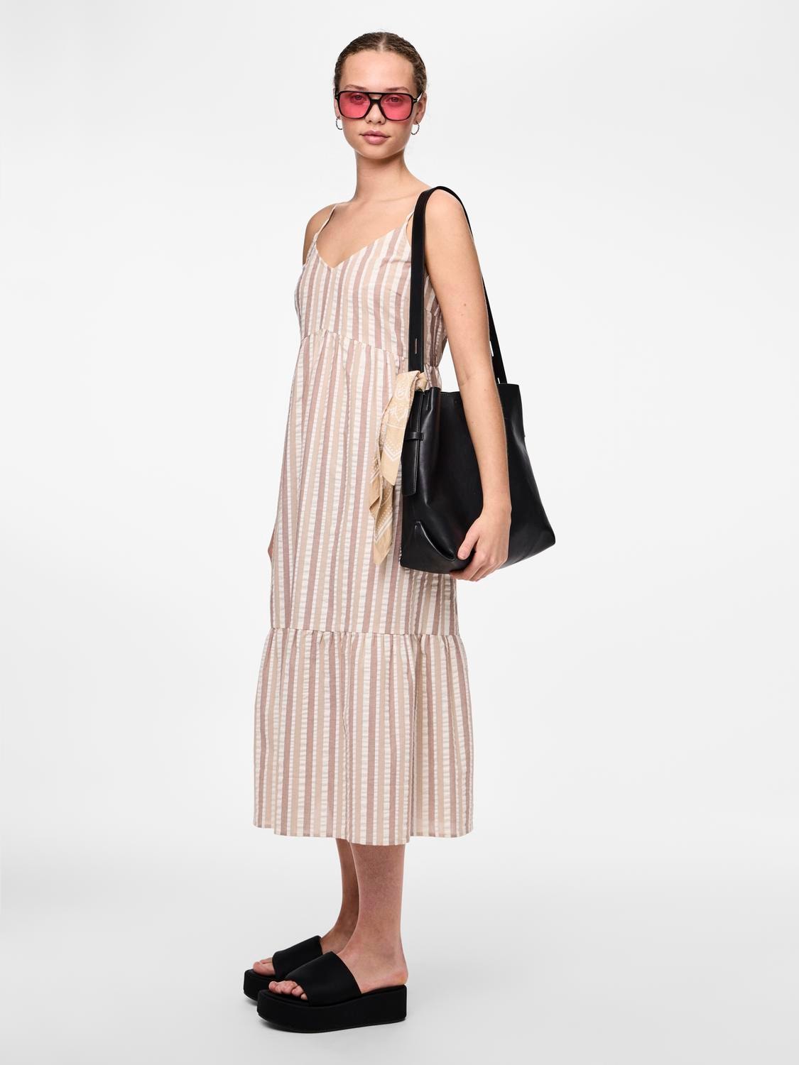 PCAITLYN Seersucker Midi Dress
