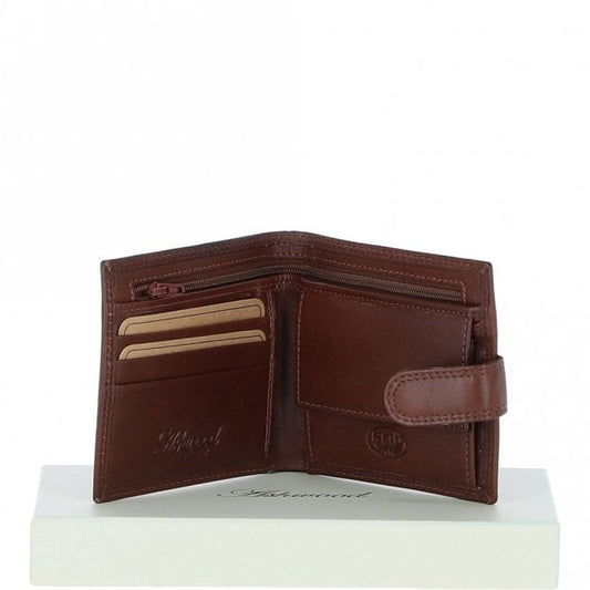Classic 3 Card & ID Billfold Tab Wallet Leather Wallet - Tan