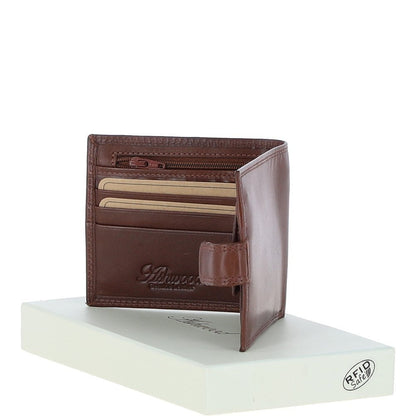 Classic 3 Card & ID Billfold Tab Wallet Leather Wallet - Tan