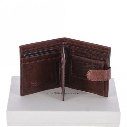 Ashwood Crumble 8 Card, ID & Coins Bill Fold Tab Wallet - Tan