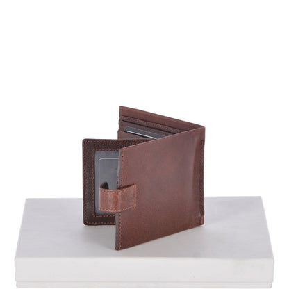 Ashwood Crumble 8 Card, ID & Coins Bill Fold Tab Wallet - Tan