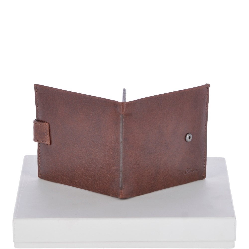 Ashwood Crumble 8 Card, ID & Coins Bill Fold Tab Wallet - Tan