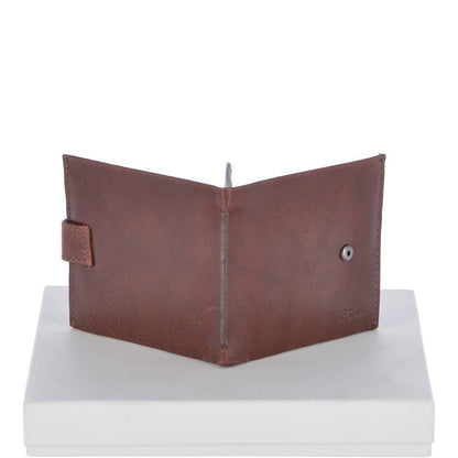 Ashwood Crumble 8 Card, ID & Coins Bill Fold Tab Wallet - Tan