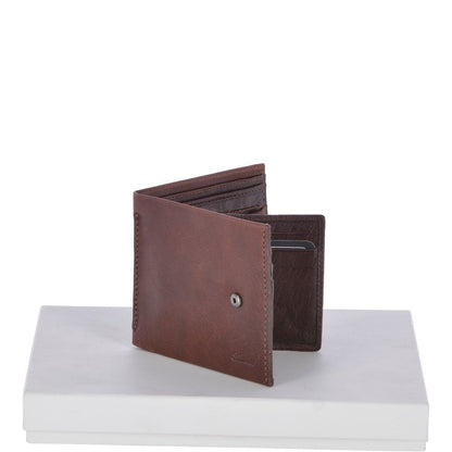 Ashwood Crumble 8 Card, ID & Coins Bill Fold Tab Wallet - Tan