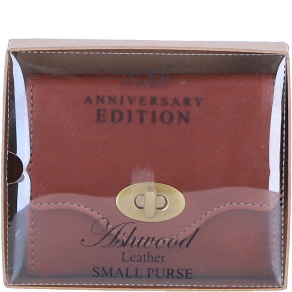 Genuine Leather Purse with Twist Lock in Tan: L-30