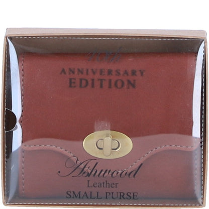 Genuine Leather Purse with Twist Lock in Tan: L-30