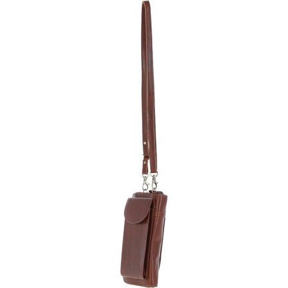 Ladies Leather Phonebag Purse Chestnut: T-80