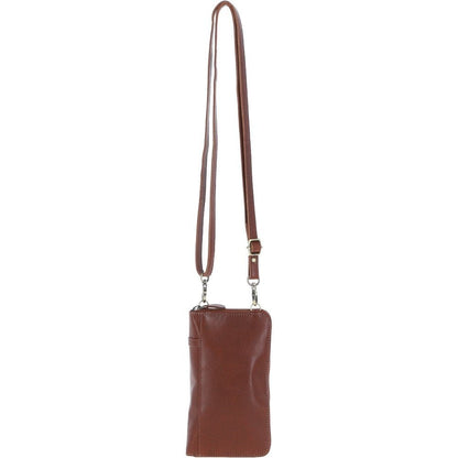 Ladies Leather Phonebag Purse Chestnut: T-80