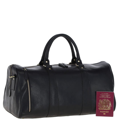 Large Leather Holdall – Black