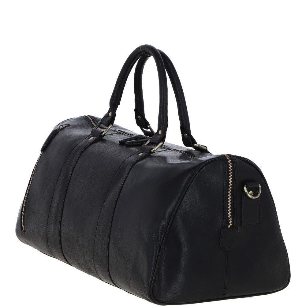 Large Leather Holdall – Black