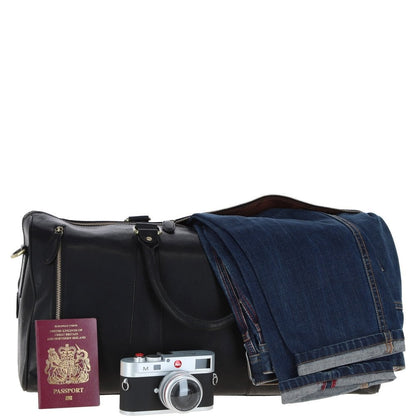Large Leather Holdall – Black