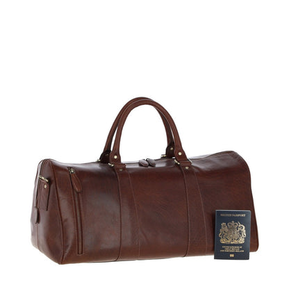 Large Leather Holdall – Chestnut Tan