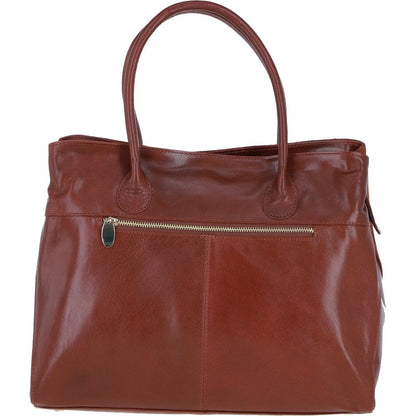 Ashwood Leather and Suede Large Handbag with Detachable Strap in Tan: S-55