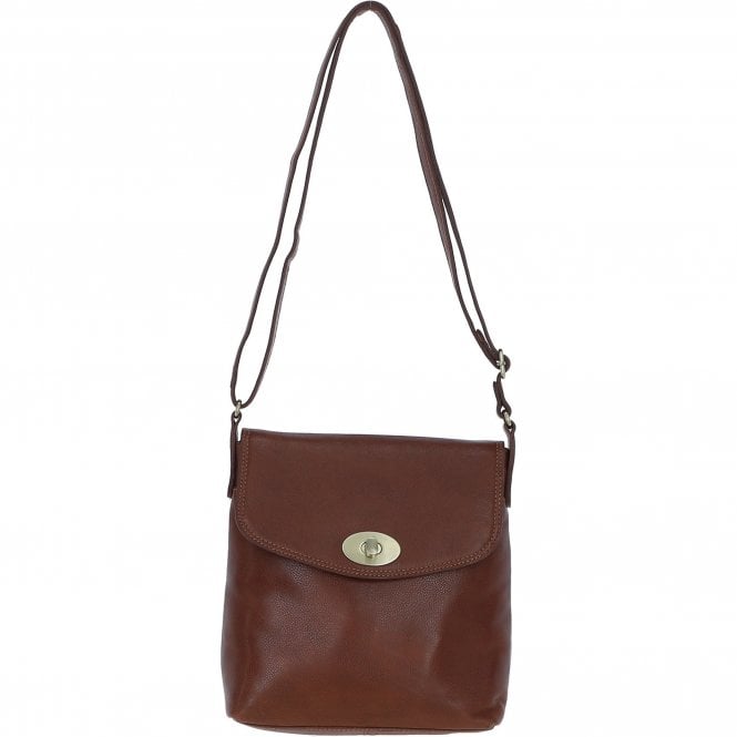 Leather Crossbody Bag - Tan