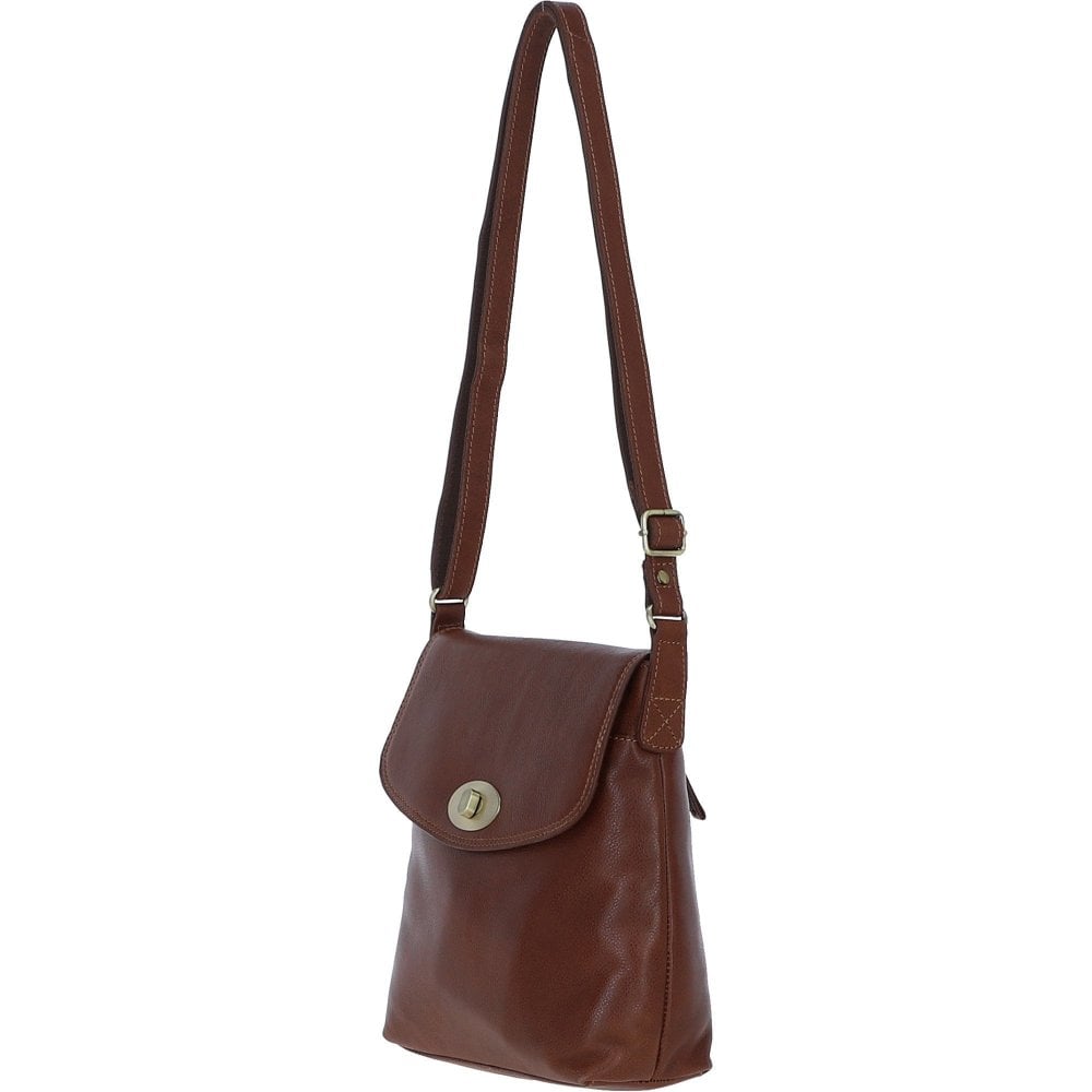 Leather Crossbody Bag - Tan