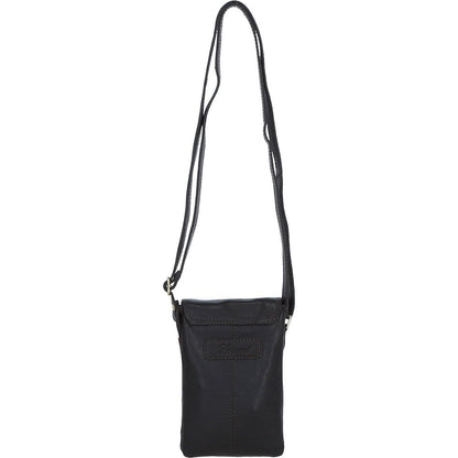 Leather Crossbody Smart Phone Bag - Brown