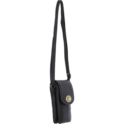 Leather Crossbody Smart Phone Bag - Brown