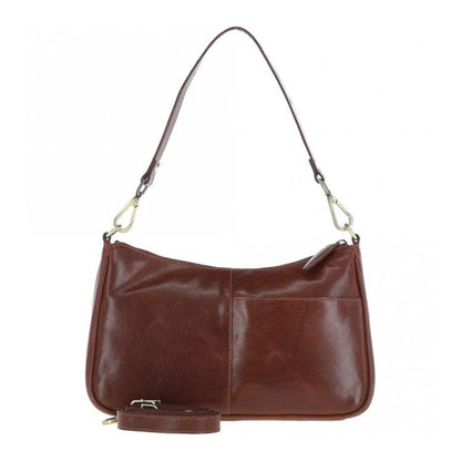 Leather Shoulder Bag Chestnut: T-84