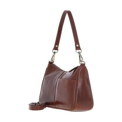 Leather Shoulder Bag Chestnut: T-84