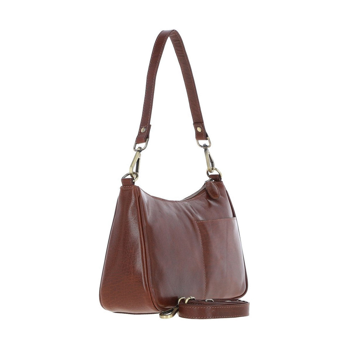 Leather Shoulder Bag Chestnut: T-84