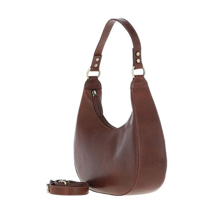 Leather Shoulder Bag Chestnut: T-86