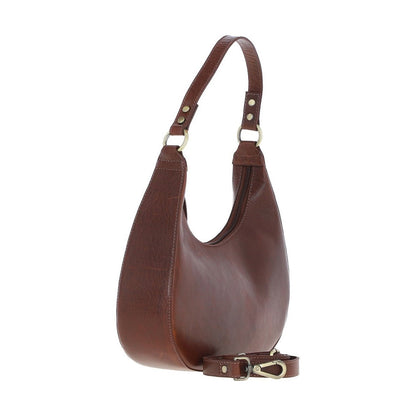 Leather Shoulder Bag Chestnut: T-86