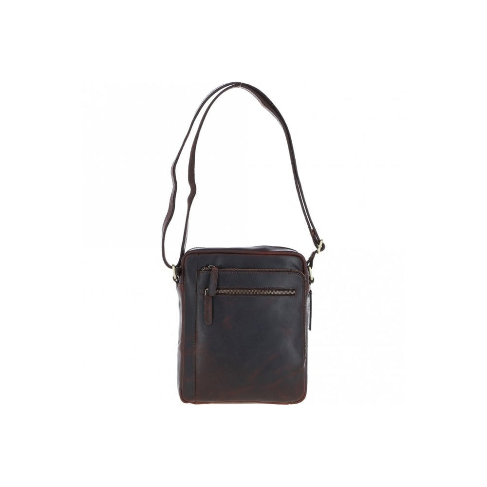 Leather Travel Flight Bag Brown: K-42