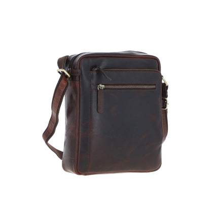 Leather Travel Flight Bag Brown: K-42