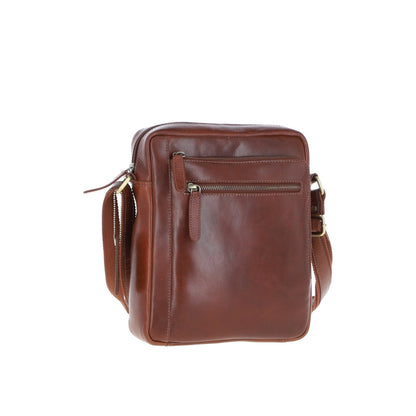 Leather Travel Flight Bag Chestnut: K-42