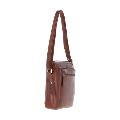 Leather Travel Flight Bag Chestnut: K-42