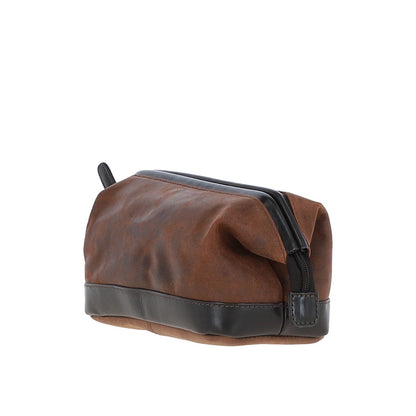 Leather Wash Bag Brown: Lou