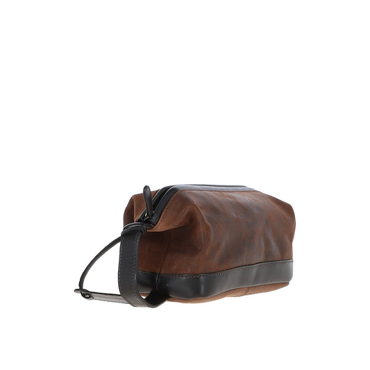 Leather Wash Bag Brown: Lou