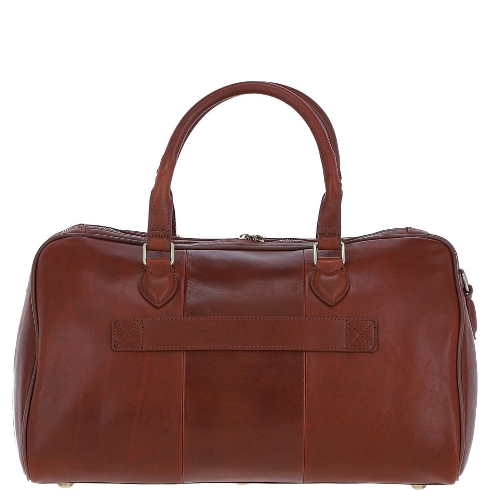 Luxury Leather Duffle Bag with Detachable Strap - Tan