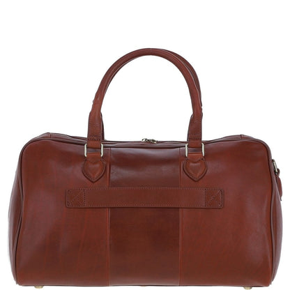 Luxury Leather Duffle Bag with Detachable Strap - Tan