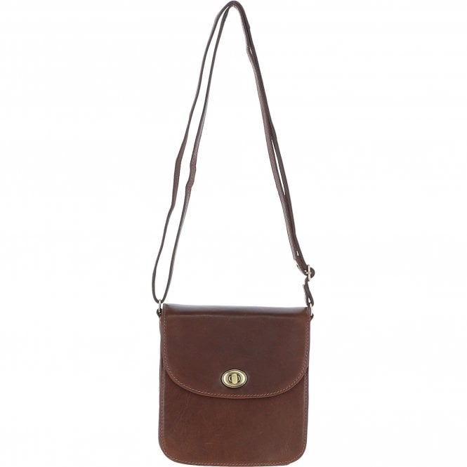 Medium Leather Crossbody Bag - Brown