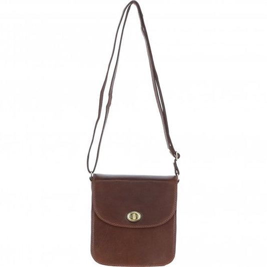 Medium Leather Crossbody Bag - Brown