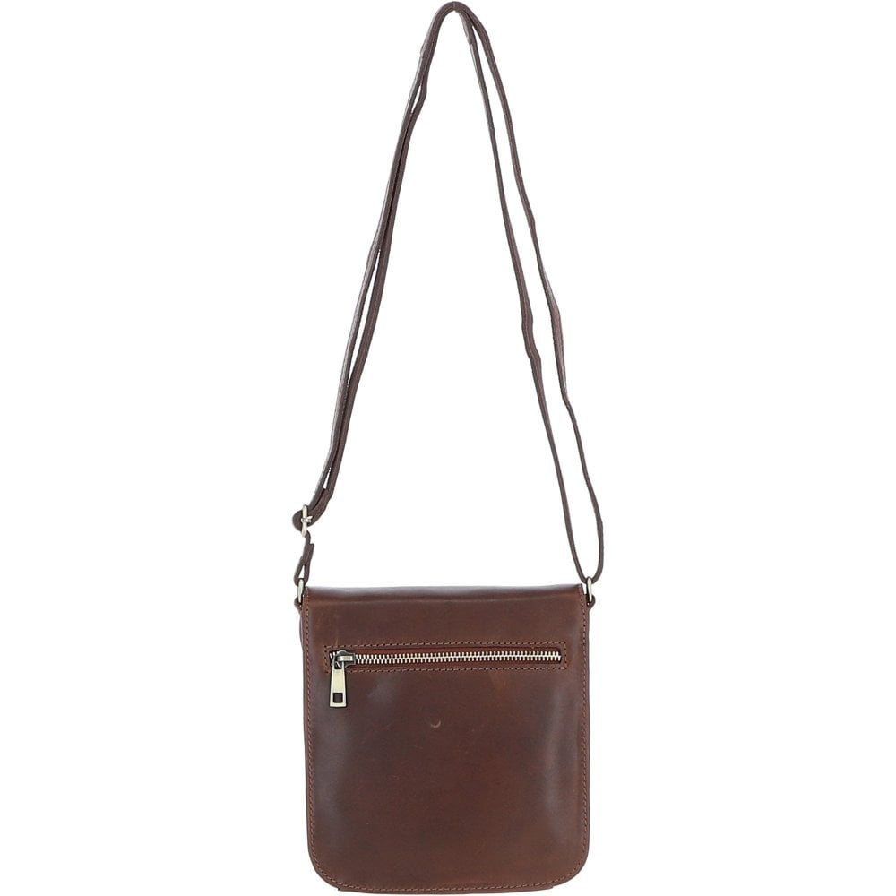 Medium Leather Crossbody Bag - Brown